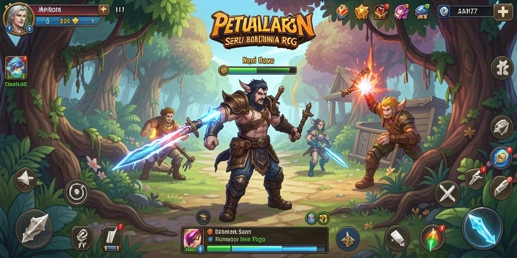 Screenshot gameplay API77 menunjukkan aksi pertarungan yang mendebarkan.