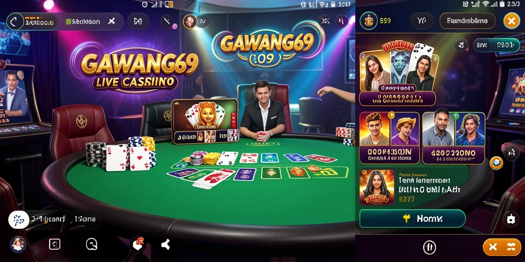 Screenshot utama GAWANG69 menampilkan gameplay Live Casino yang mendebarkan.