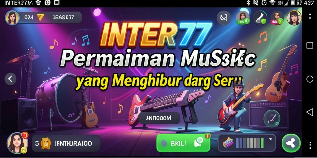 Tangkapan layar INTER77 menampilkan gameplay musik yang seru dan interaktif.