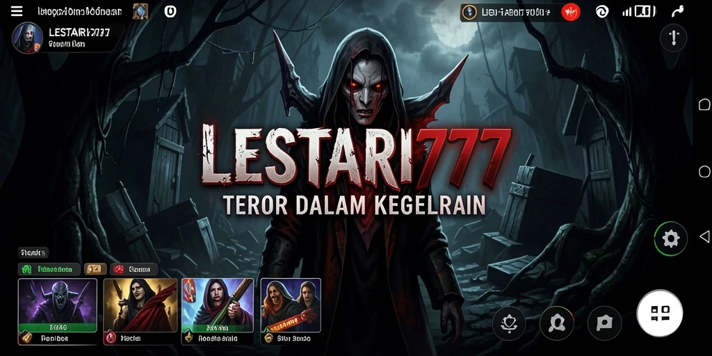 Tampilan gameplay LESTARI777 dengan suasana horor yang mencekam.