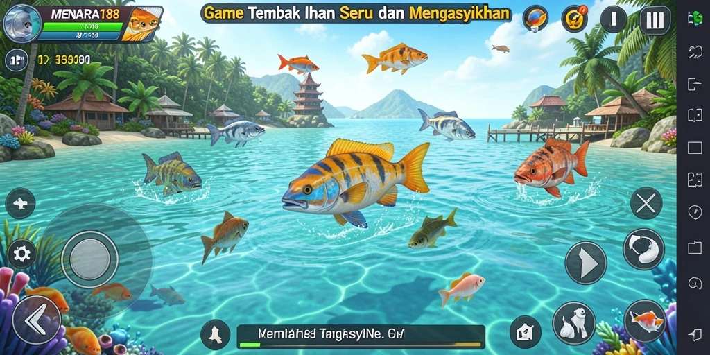 Screenshot MENARA188 yang menampilkan aksi menembak ikan yang mendebarkan.
