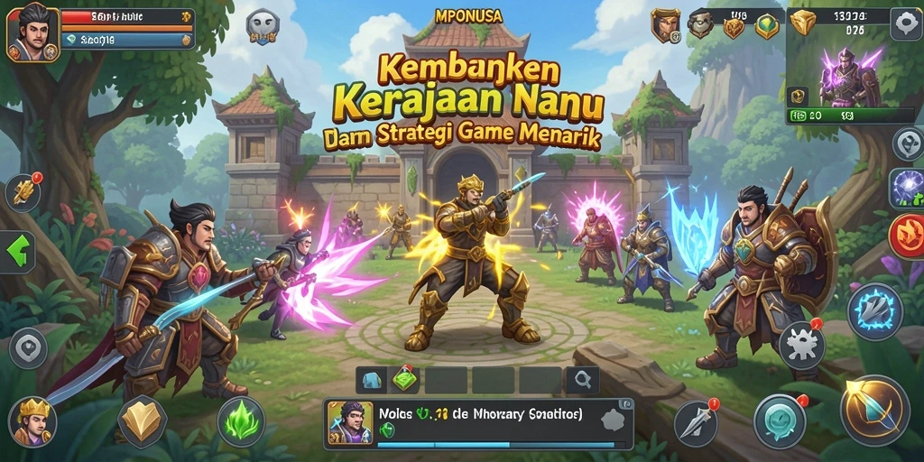 Screenshot utama MPONUSA yang menunjukkan strategi dan pertarungan menarik.