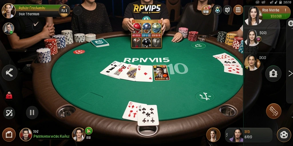 Tampilan gameplay Poker di RPVIP5 dengan grafik yang menarik.