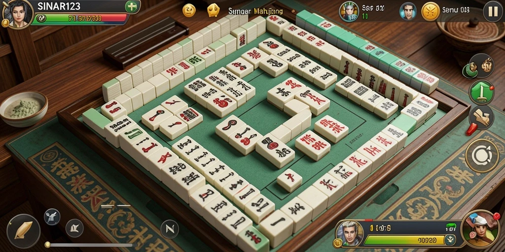Screenshot SINAR123 menunjukkan pengguna menikmati gameplay Mahjong yang mendebarkan.