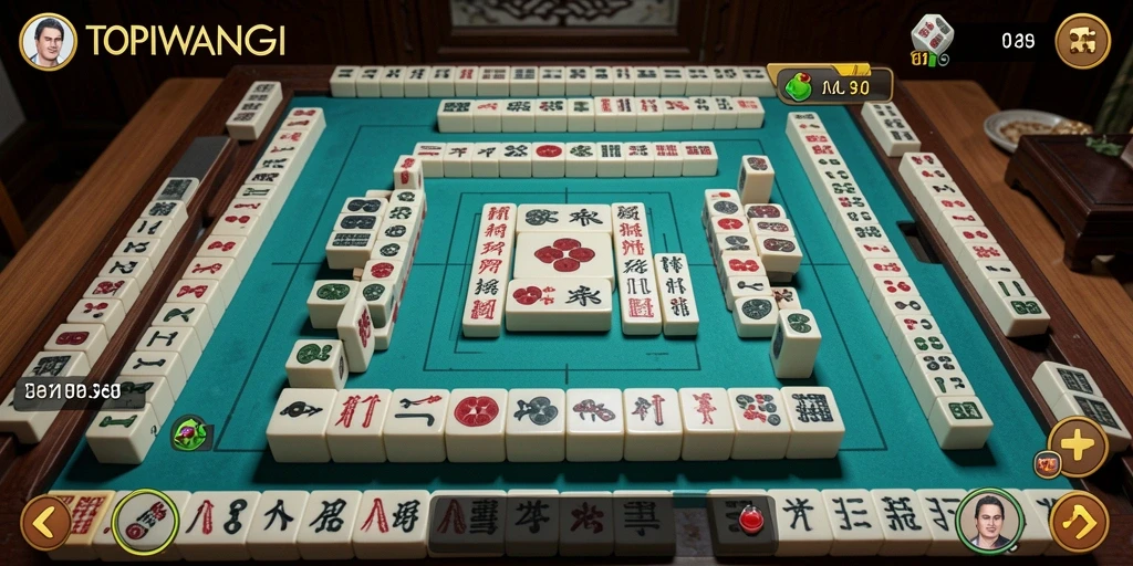 Tampilan gameplay seru dari aplikasi TOPIWANGI yang menampilkan Mahjong.